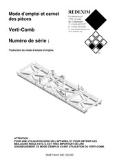 Redexim Verti-Comb Mode D'emploi Et Carnet Des Pièces