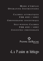 Pierre DeRoche PDR 4001 Mode D'emploi