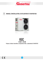 GENERFEU IGC 18 EC Manuel D'installation, D'utilisation Et D'entretien