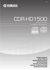 Yamaha CDR-HD1500 Mode D'emploi