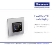 Renson Healthbox II Manuel D'instruction Pour L'utilisateur