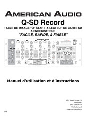 A.D.J. American Audio Q-SD Manuel D'utilisation Et D'instructions