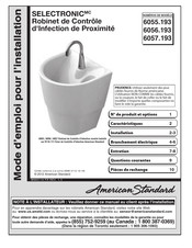 American Standard SELECTRONIC 6056.193 Mode D'emploi Pour L'installation