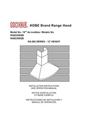 KOBE RA-092 Série Notice D'installation Et Mode D'emploi