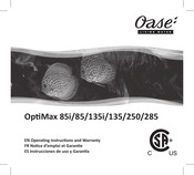 Oase OptiMax 85 Notice D'emploi Et Garantie