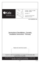 Kalia AC1505 Instructions D'installation - Garantie