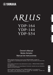 Yamaha Arius YDP-164 Mode D'emploi