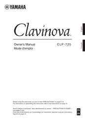 Yamaha Clavinova CLP-725 Mode D'emploi
