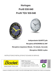 Bodet Time Profil TGV 930 Instructions D'installation Et De Mise En Service