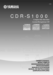 Yamaha CDR-S1000 Mode D'emploi