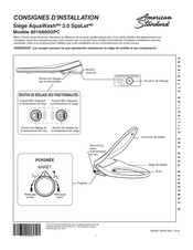 American Standard AquaWash 2.0 SpaLet 8019A60GPC Consignes D'installation