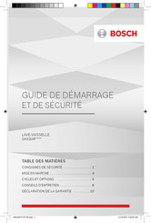 Bosch SHX3AR Série Guide De Démarrage Et De Sécurité