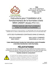 PSG MAX CADDY Instructions Pour L'installation Et Le Fonctionnement