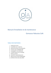 oja solutions Robustos Cafe Manuel D'installation Et De Maintenance