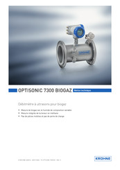 KROHNE OPTISONIC 7300 BIOGAZ Notice Technique