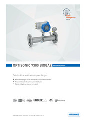 KROHNE OPTISONIC 7300 BIOGAZ Notice Technique