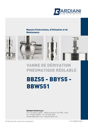 Bardiani Valvole BBZS5 Manuel D'instructions, D'utilisation Et De Maintenance