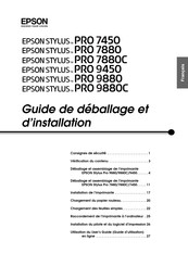Epson PRO 7880 Guide De Déballage Et D'installation