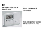 OpenTherm E20 Notice D'utilisation Et D'installation