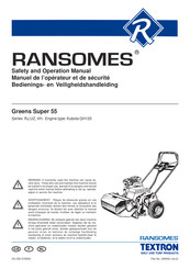 Textron RANSOMES Greens Super 55 UZ Serie Manuel De L'opérateur Et De Sécurité