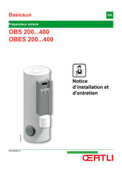 OERTLI OBS 400 Notice D'installation Et D'entretien