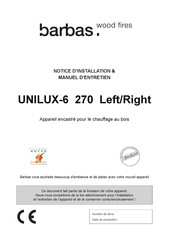 barbas UNILUX-6 270 Left/Right Notice D'installation & Manuel D'entretien