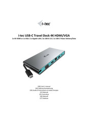 i-tec Travel Dock 4K HDMI Guide D'instructions Et Mode D'emploi