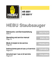 HEBU medical HB 8881V Mode D'emploi Et De Service