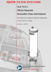 HYDAC FILTER SYSTEMS OLS 10-Z-x Instructions De Montage Et Notice De Maintenance