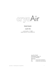 mecoTec cryoAir Mini Mode D'emploi