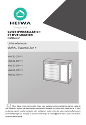 HEIWA MURAL Essentiel Zen+ HMES2-25P-V1 Guide D'installation Et D'utilisation