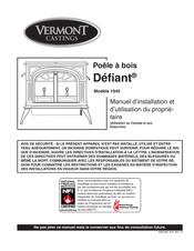 Vermont Castings Defiant 1945 Manuel D'installation Et D'utilisation Du Propriétaire