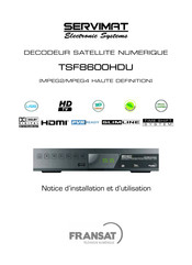 Fransat TSF8600HDU Notice D'installation Et D'utilisation Succincte