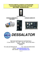 DESSALATOR D300 PRO AUTO Notice D'installation Et D'utilisation