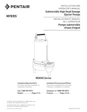 Pentair MYERS MSKHS Serie Installation Et Manuel De L'opérateur