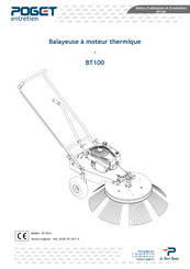 POGET BT100 Notice D'utilisation Et D'entretien