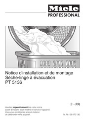 Miele Professional PT 5136 Notice D'installation Et De Montage