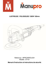 Manupro 67107 Manuel D'instruction Et Instructions De Sécurité