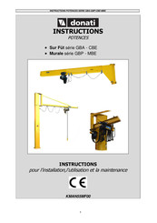 Donati MBE Serie Instructions Pour L'installation, L'utilisation Et La Maintenance