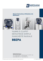 Bardiani Valvole BBZPA Manuel D'instructions, D'utilisation Et De Maintenance