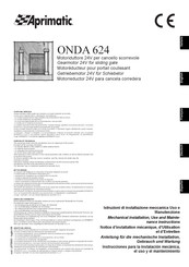 Aprimatic ONDA 624 Notice D'installation Mécanique, D'utilisation Et D'entretien