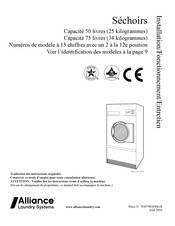 Alliance Laundry Systems MT075E Installation/Fonctionnement/Entretien