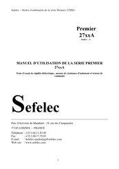 Sefelec Premier 27 A Serie Notice D'utilisation
