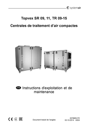 SystemAir Topvex TR 09-15 Instructions D'exploitation Et De Maintenance