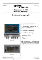 Spirax Sarco M850-P-x Notice De Demarrage Rapide