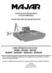 MAJAR GCD105 Manuel D'utilisation Et D'entretien