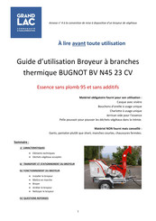 GRAND LAC BUGNOT BV N45 23 CV Guide D'utilisation