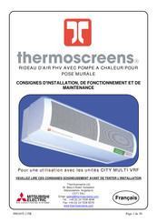 Thermoscreens CITY MULTI VRF Consignes D'installation, De Fonctionnement Et De Maintenance