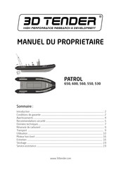 3D TENDER Patrol 600 Manuel Du Propriétaire