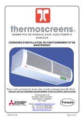 Thermoscreens PVH Serie Consignes D'installation, De Fonctionnement Et De Maintenance